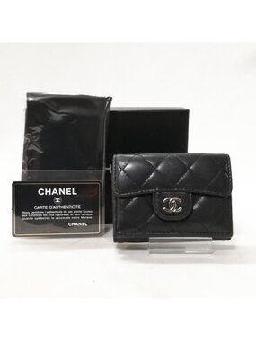Chanel Lambskin Quilted Trifold Wallet